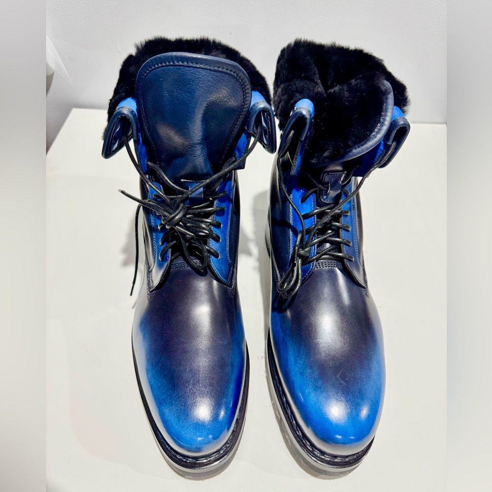 Santoni Blue and Black Gradient Boots